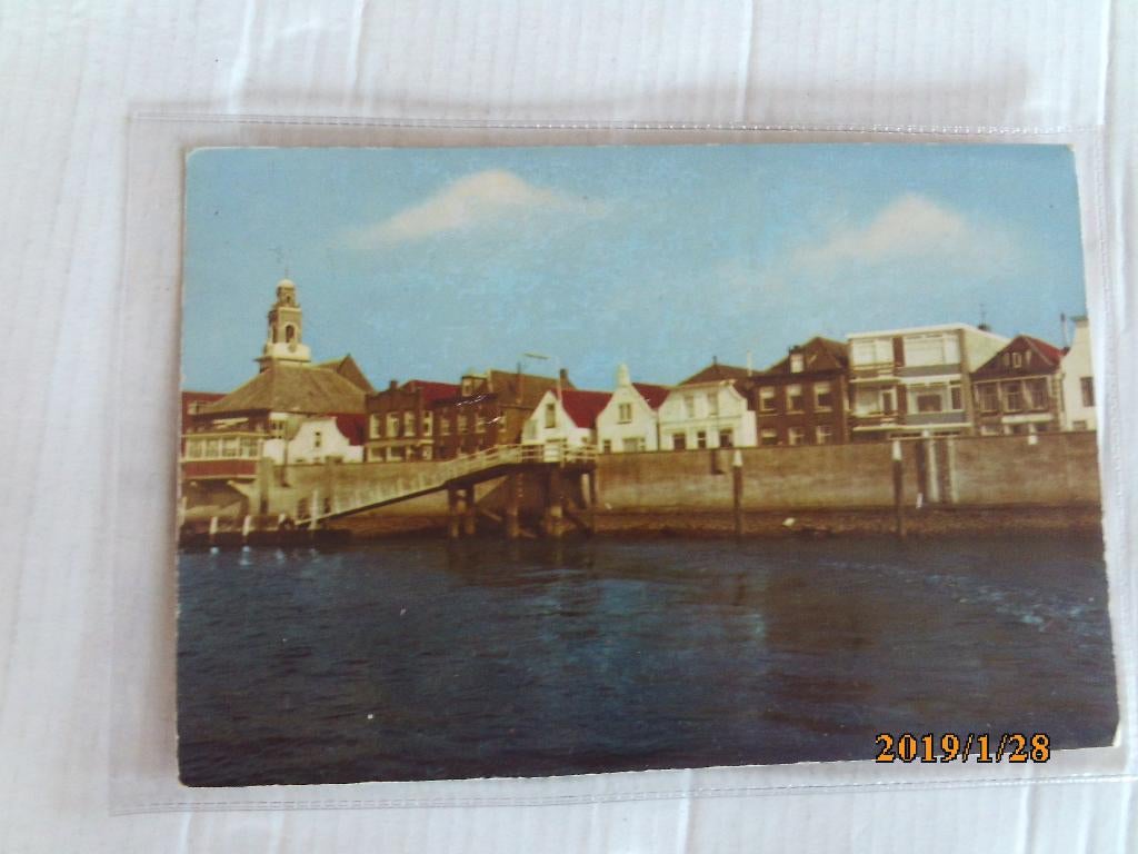 ansichtkaart lekkerkerk rivierzijde, Ophalen of Verzenden, 1960 tot 1980, Gelopen, Zuid-Holland