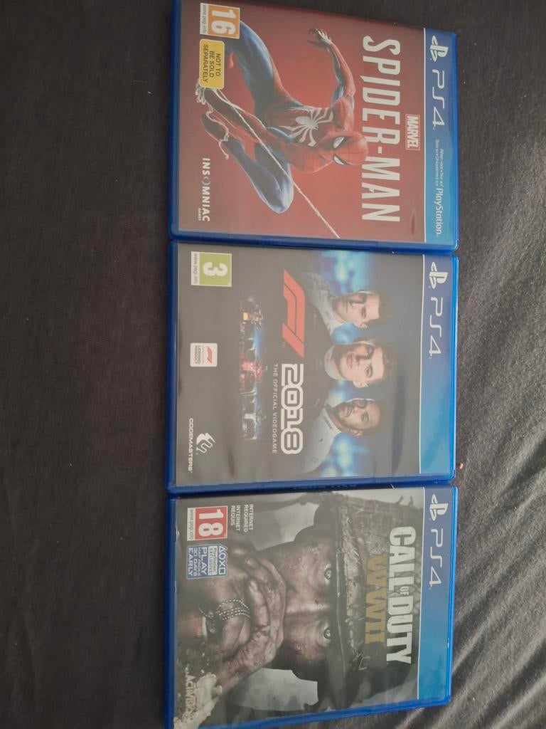 PS4 Games: Spider-Man, F1 2018, Call of Duty WWII, Spelcomputers en Games, Avontuur en Actie, Online, Vanaf 18 jaar, 1 speler