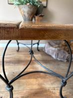 Authentieke Franse brocante eettafel, Ophalen, 200 cm of meer, Zo goed als nieuw, 25 tot 50 cm