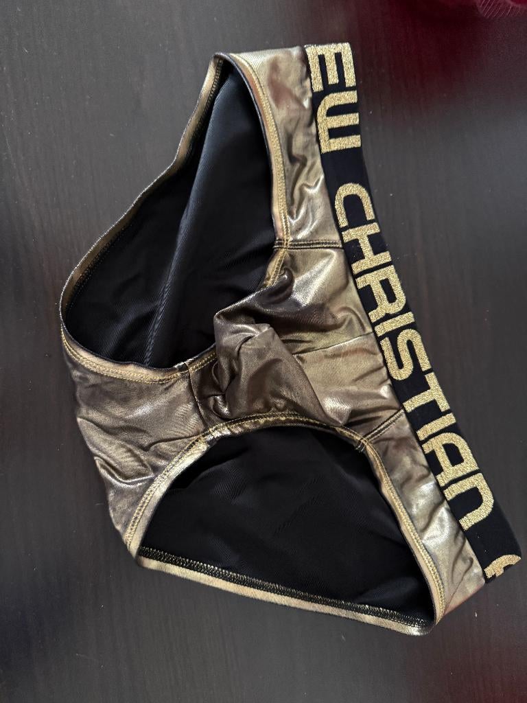 andrew christian collectors item, maat M, goud, used, Ophalen of Verzenden, Overige kleuren, Slip