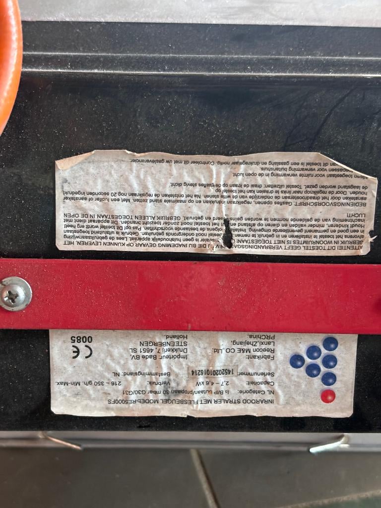 Reecon RE5000FS gasverwarmer Rood Metaal, Ophalen of Verzenden, Gebruikt, Gas, Vloer