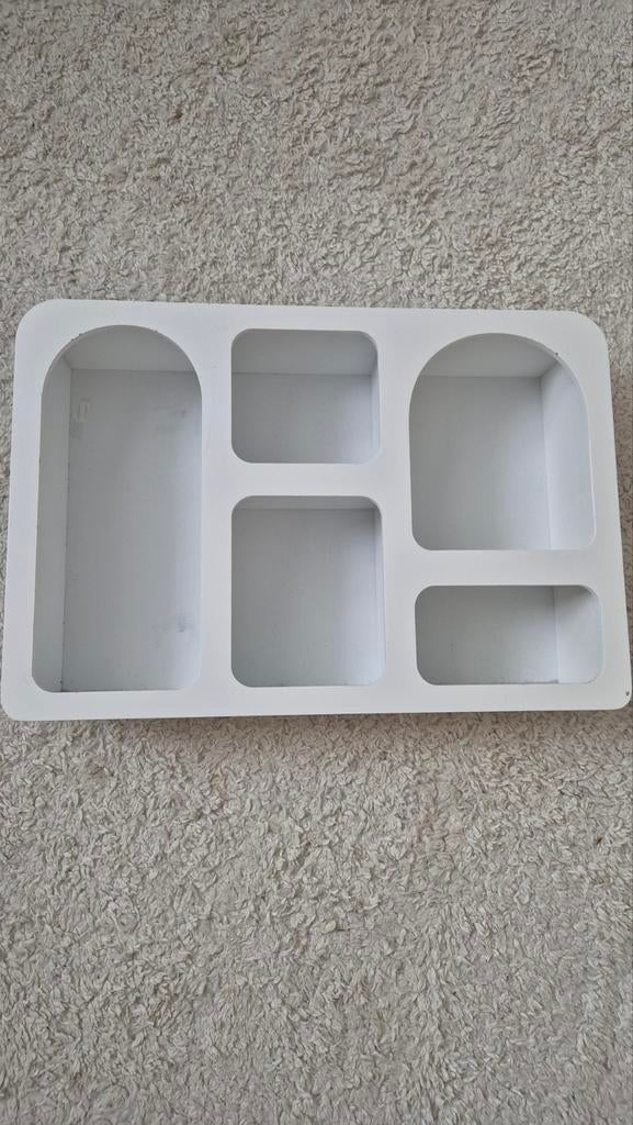 Witte houten organizer met vakken, Hout, Gebruikt, Ophalen of Verzenden, Modern