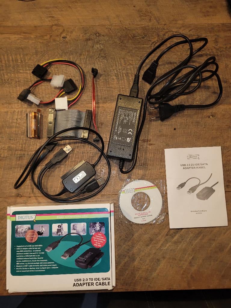 DigitUS USB 2.0 naar IDE/SATA Adapter Kabel, Ophalen of Verzenden, Gebruikt, Desktop, USB