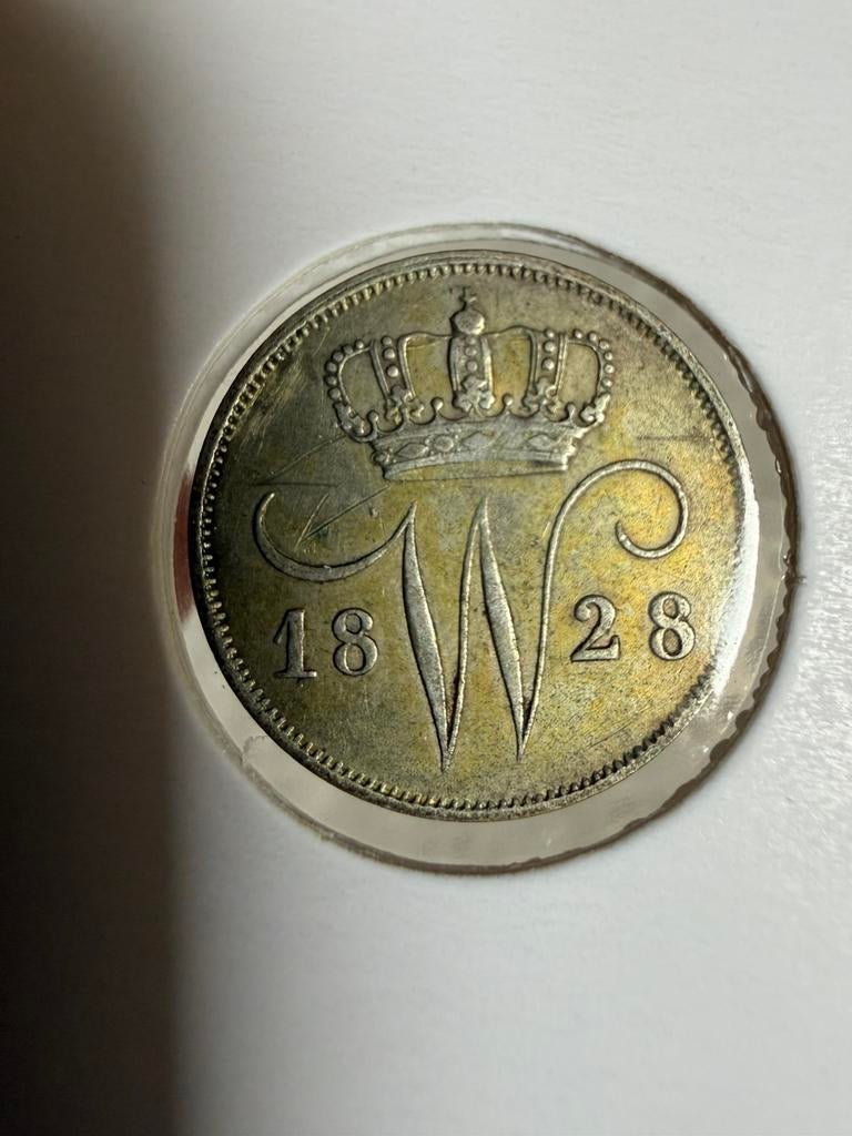 10 cent 1828B Willem I, Zilver, Ophalen of Verzenden, 10 cent, Koning Willem I