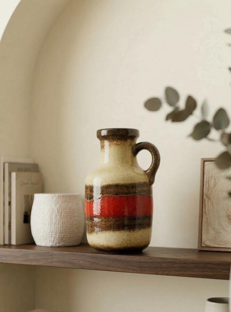 Vintage Scheurich vaas (HKliving stijl), Overige kleuren, Aardewerk of Porselein, Ophalen of Verzenden, Zo goed als nieuw