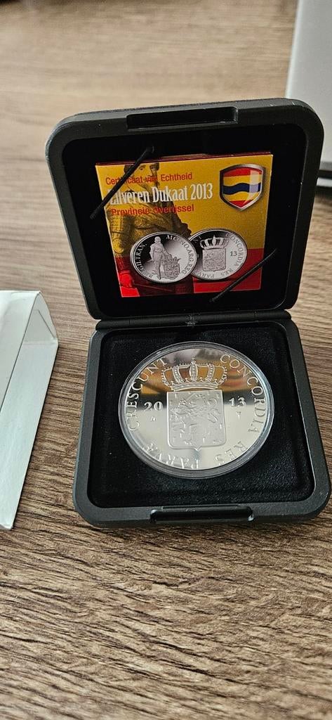 Zilveren Dukaat 2013 OVERIJSSEL proof in orginele doosje, Koningin Beatrix, Zilver, Losse munt, Overige waardes