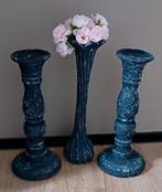 Diverse betonlook potten en tafeltje - Alles voor €10, Ophalen, Gebruikt, Overige kleuren, Overige materialen