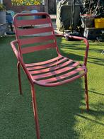 6 x Tuinstoel, metaal, oud roze, Tuin en Terras, Tuinstoelen, Ophalen of Verzenden, Zo goed als nieuw, Metaal