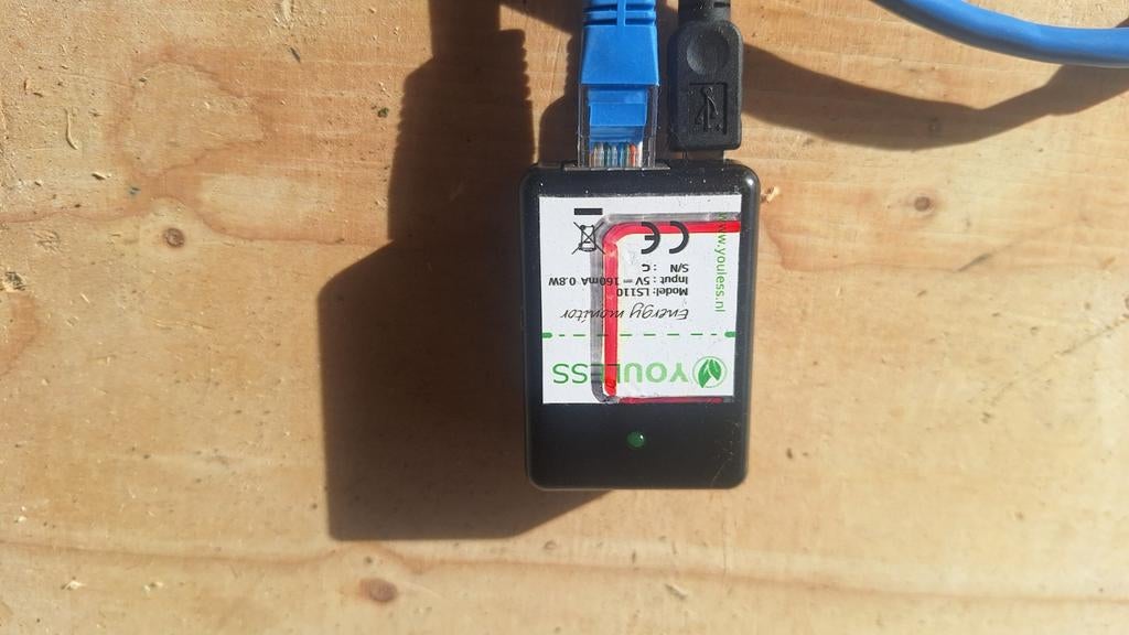 Youless LS110 energiemonitor met DRS155D kWh meter, Ophalen of Verzenden, Gebruikt