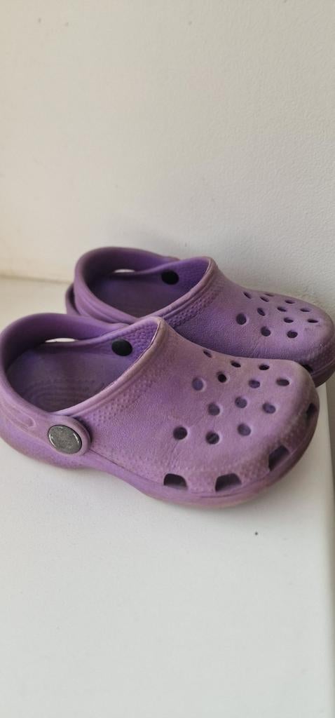 Paarse Crocs kinderschoenen maat 8-9, Gebruikt, Crocs, Jongen of Meisje, Overige typen