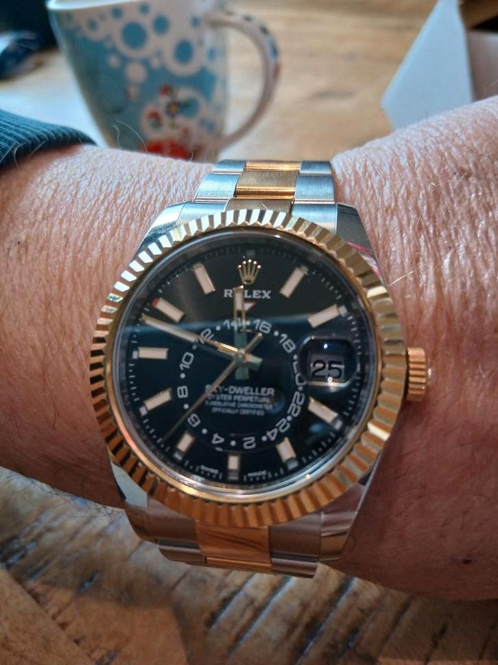 Rolex Sky-Dweller Bi-Color full set z.g.a.n. €16950, Sieraden, Tassen en Uiterlijk, Horloges | Heren, Zo goed als nieuw, Polshorloge