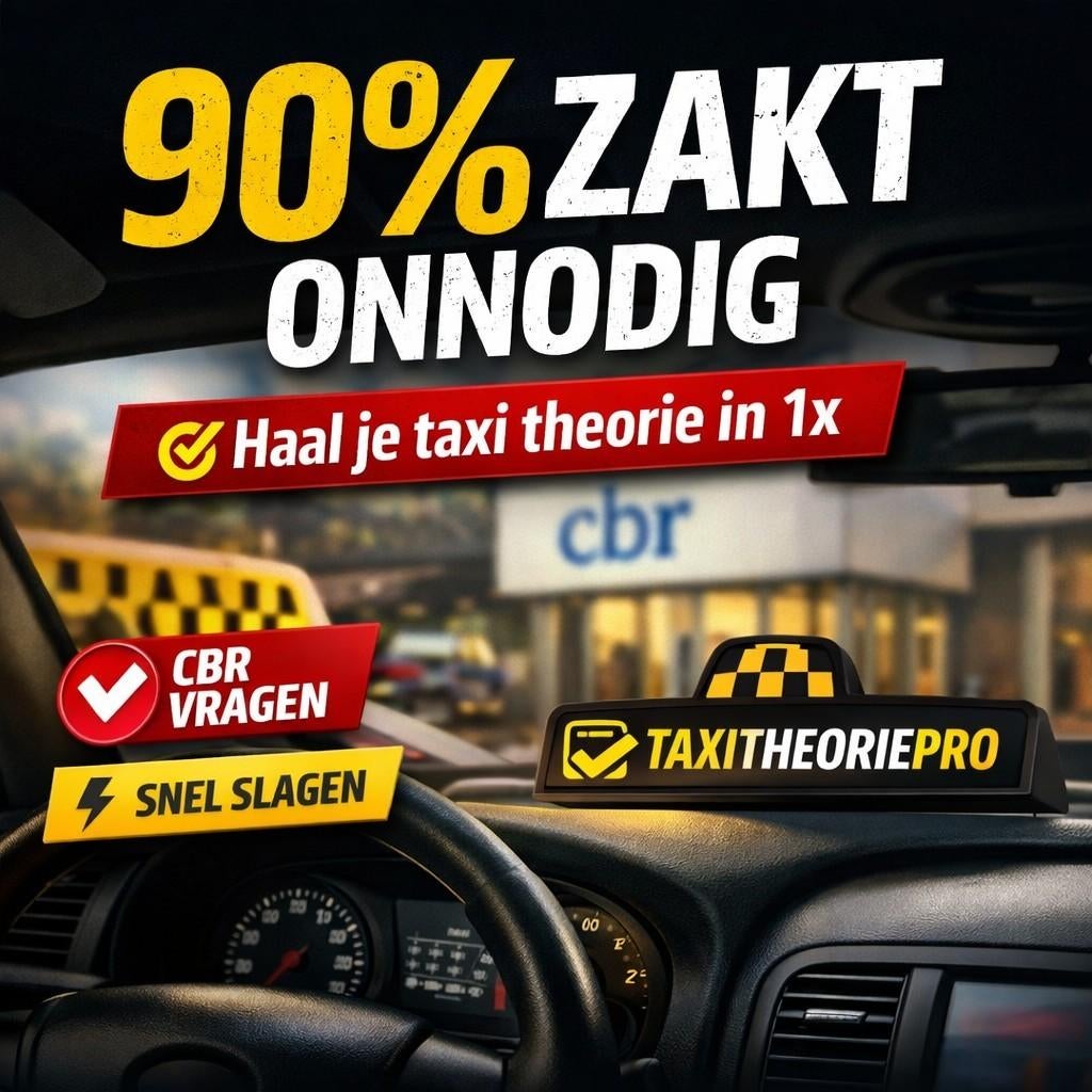 90% zakt onnodig voor taxi theorie – voorkom dit, Ophalen of Verzenden, Alpha, Zo goed als nieuw, Niet van toepassing