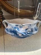 Vintage blauw/witte bloempot, Heikant 21 Kaatsheuvel, Belle Vieille Brocante, Binnen, Ophalen of Verzenden