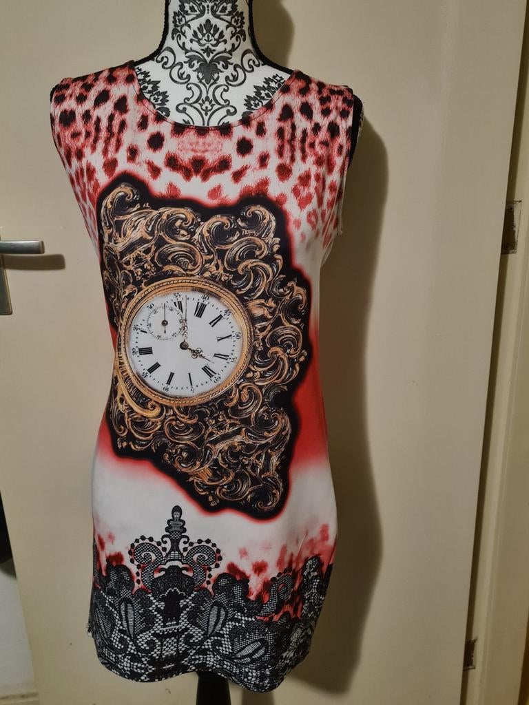 Jurk met klokprint en dierenprint, Kleding | Dames, Ophalen of Verzenden, Zo goed als nieuw, Onder de knie