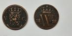 1818 een halve cent W1 als replica vaste pr. €2,70., Postzegels en Munten, Munten | Nederland, Verzenden, Koning Willem I, Overige waardes