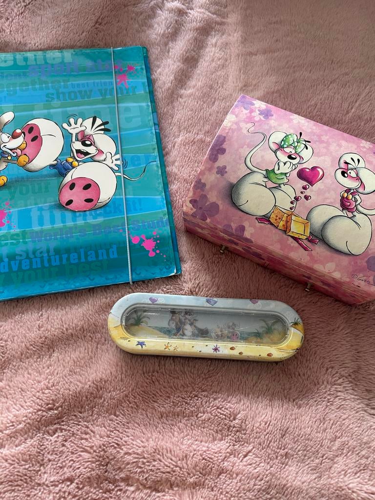 Diddl spullen: map, sieradendoosje en etui, Ophalen, Diddl, Gebruikt, Papier, Kaart of Schrift