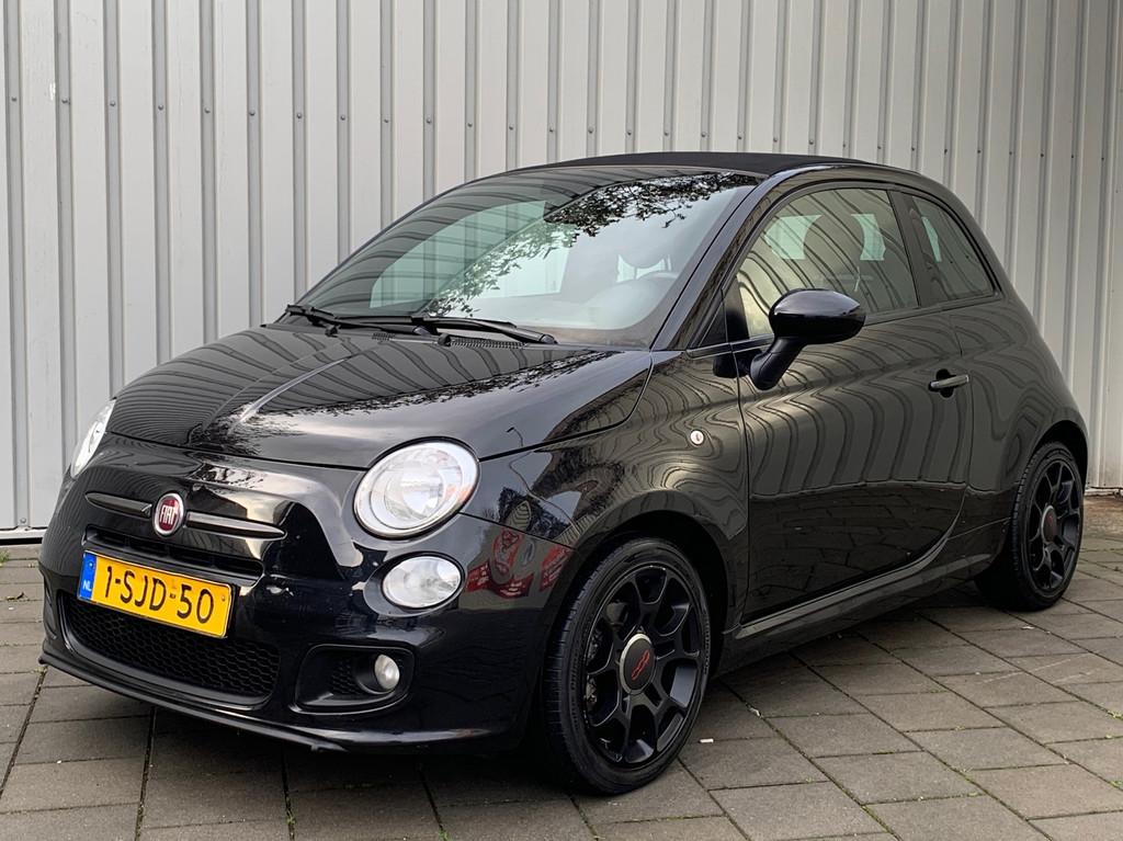 Fiat 500 C 0.9 TwinAir Rock|Cabrio|Airco|Leder|, 86 pk, Gebruikt, Cabriolet, Zwart