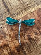 Vintage broche geemailleerd groen libelle, Overige materialen, 4 tot 7 cm, Ophalen of Verzenden, Zo goed als nieuw