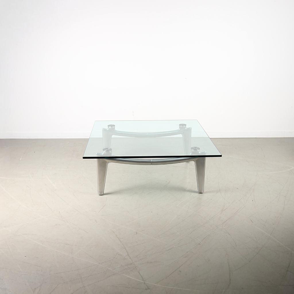 1x Leolux Farandole Tafel Glas – Chroom, Niet ingevuld, Minder dan 45 cm, Ophalen of Verzenden, 75 cm of meer