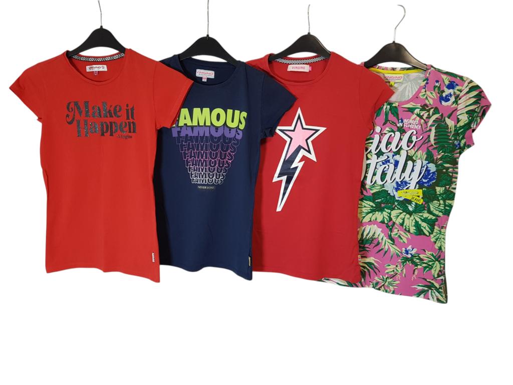 Super leuk rood VINGINO shirt Heska met ster maat 14/164., Kinderen en Baby's, Kinderkleding | Maat 164, Zo goed als nieuw, Vingino