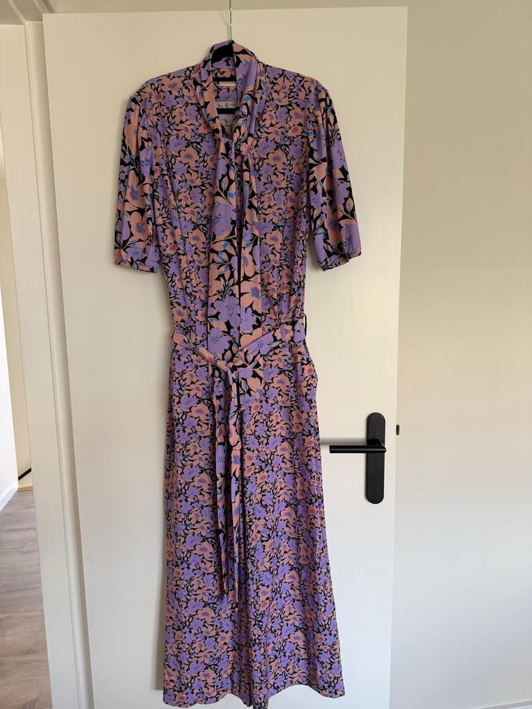 Studio Anneloes Jumpsuit Maat L - Bloemenprint, Kleding | Dames, Jumpsuits, Zo goed als nieuw, Maat 42/44 (L), Paars, Ophalen of Verzenden