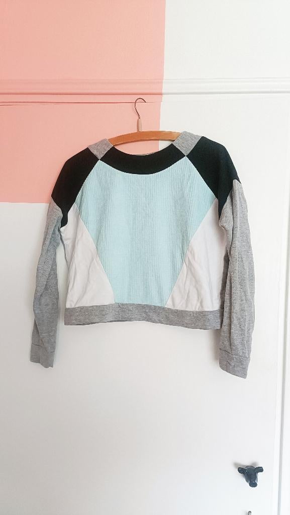 Trui color block sweater zwart grijs blauw etsy handgemaakt, Kleding | Dames, Maat 38/40 (M), Gedragen, Wilder shores, Verzenden