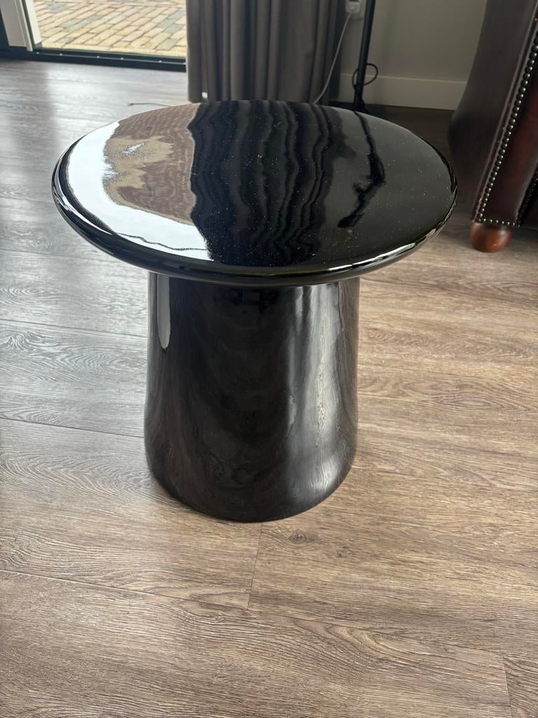 Zwarte Bijzettafel - Ø40cm H43cm, Huis en Inrichting, Tafels | Bijzettafels, Ophalen, Minder dan 55 cm, Rond, Nieuw