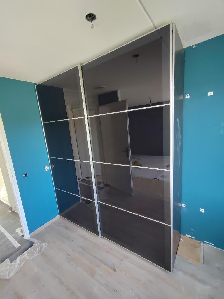 Ikea Pax kast met glazen schuifdeuren, Ophalen, Gebruikt, 100 tot 150 cm, 50 tot 75 cm