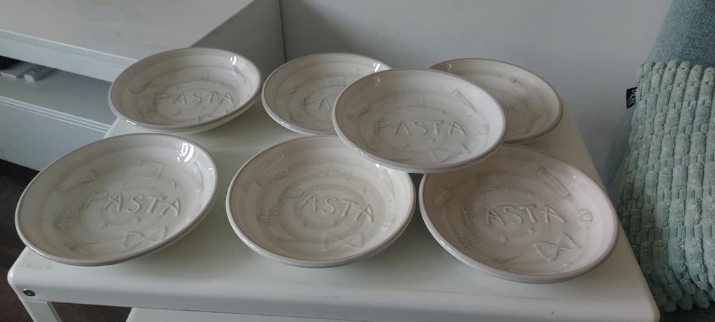 Pasta pastabord pastakom Ceramica Ternana Italy 7x., Huis en Inrichting, Keuken | Servies, Gebruikt, Keramiek, Ophalen of Verzenden