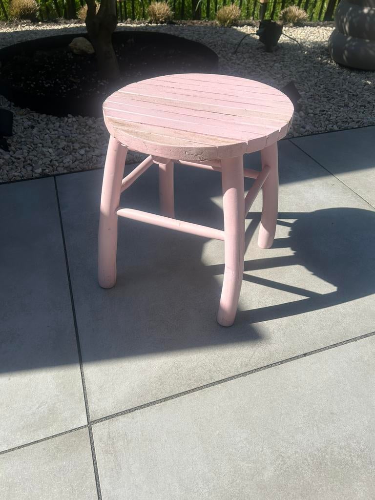 Leuk roze krukje, Ophalen, Gebruikt, Hout
