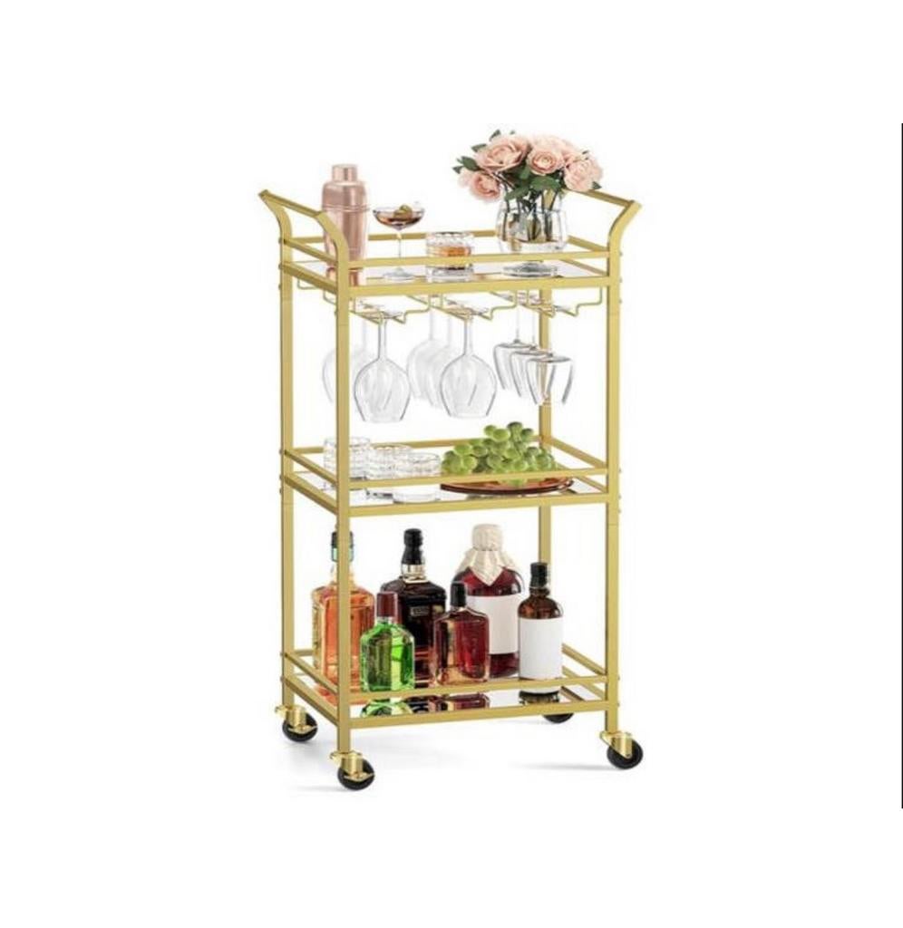 Gouden trolley, Minder dan 55 cm, Metaal of Aluminium, Ophalen of Verzenden, Zo goed als nieuw