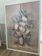 Lijst met bloemen in vaas, Antiek en Kunst, Ophalen of Verzenden