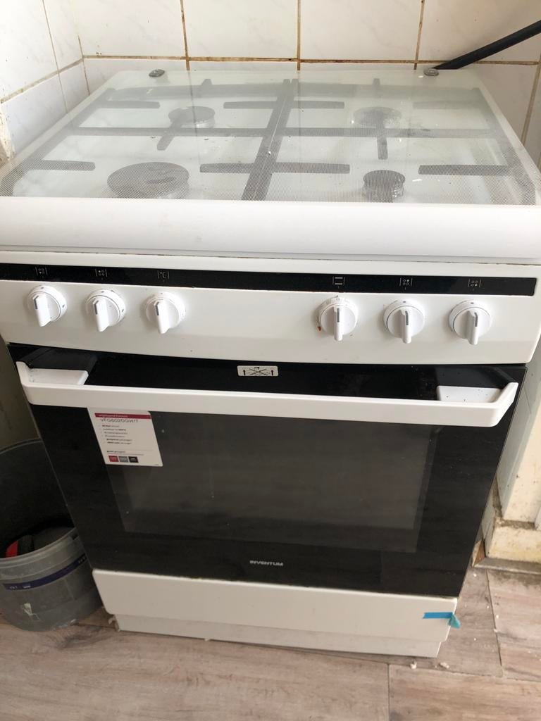 Inventum gasfornuis met oven, Ophalen, Gebruikt, 60 cm of meer, 4 kookzones