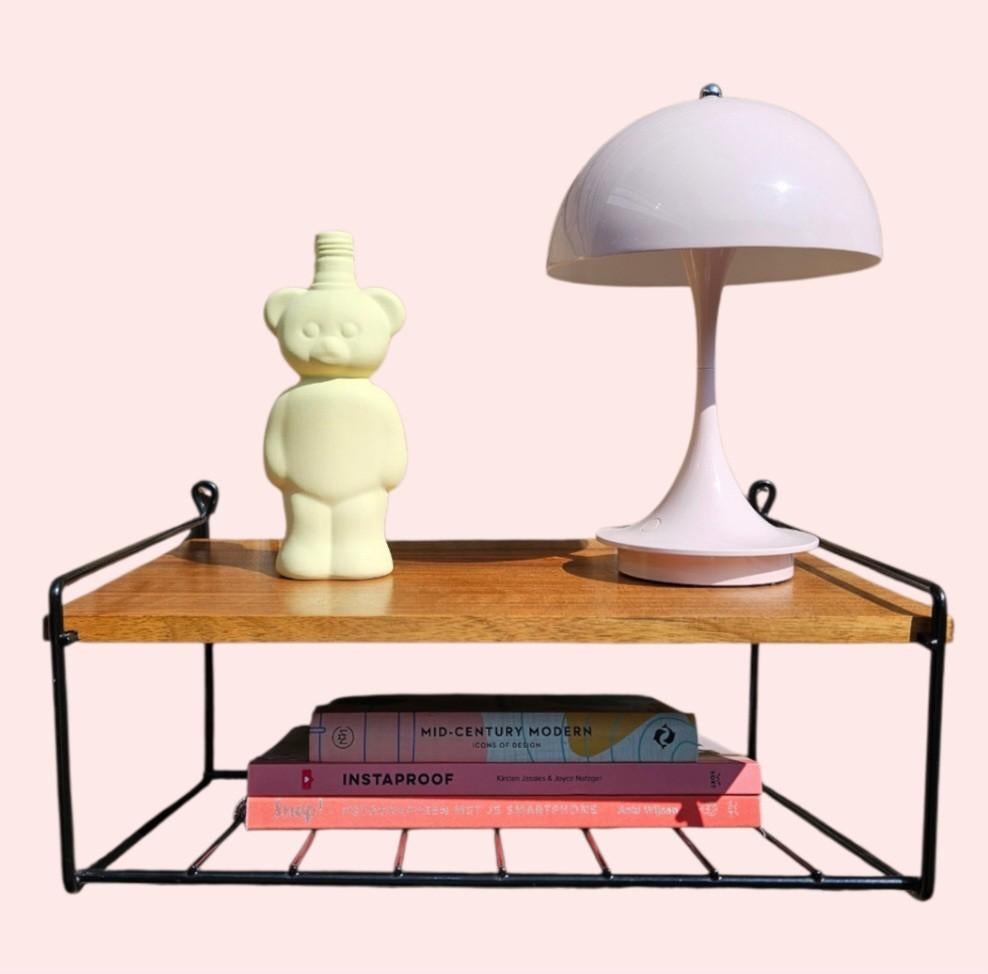 Vintage Mid Century wandrek met lectuurhouder, .., Met plank(en), .., Gebruikt