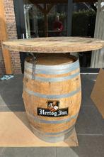 Houten statafels van wijnvaten met logo of foto, Ophalen of Verzenden, Gebruikt