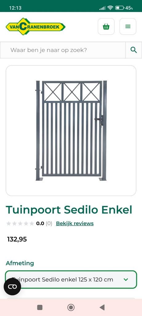 Nieuwe tuinpoort, Tuin en Terras, 100 tot 150 cm, Nieuw, Ophalen of Verzenden, Draaipoort