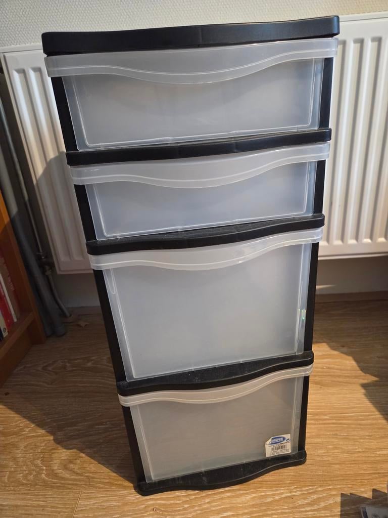 Plastic ladenkast met 2 grote en 2 kleine lades, Huis en Inrichting, Kasten | Ladekasten, Ophalen of Verzenden