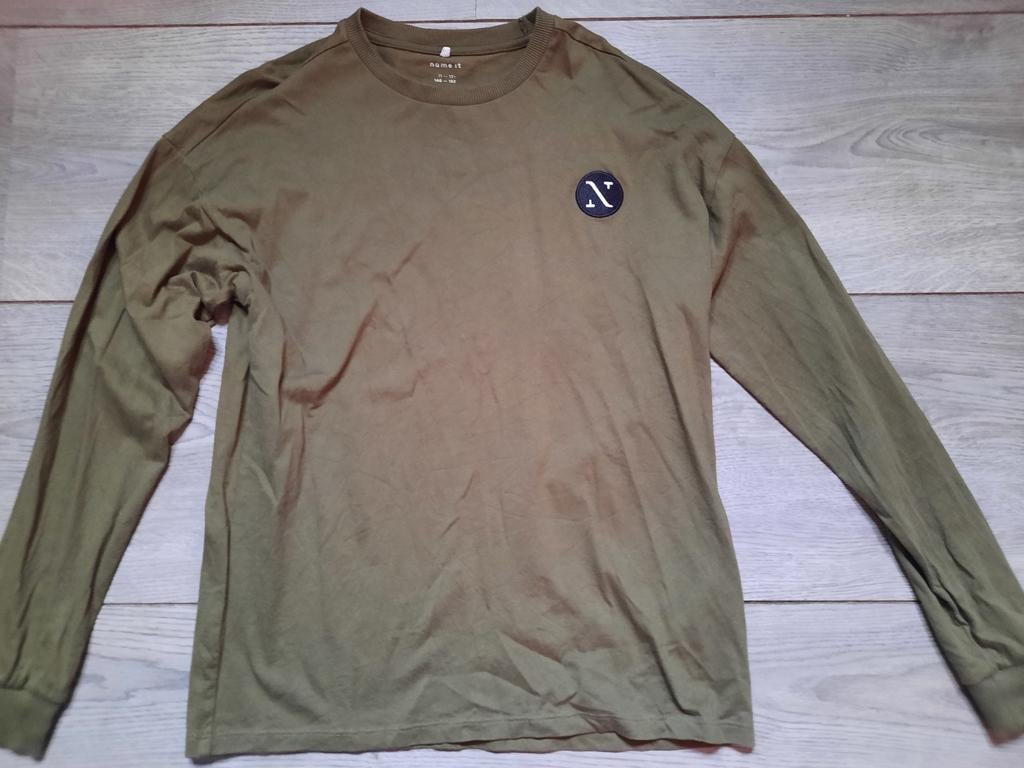 Name it shirt longsleeve groen maat 146 / 152, Kinderen en Baby's, Kinderkleding | Maat 146, Ophalen of Verzenden, Zo goed als nieuw