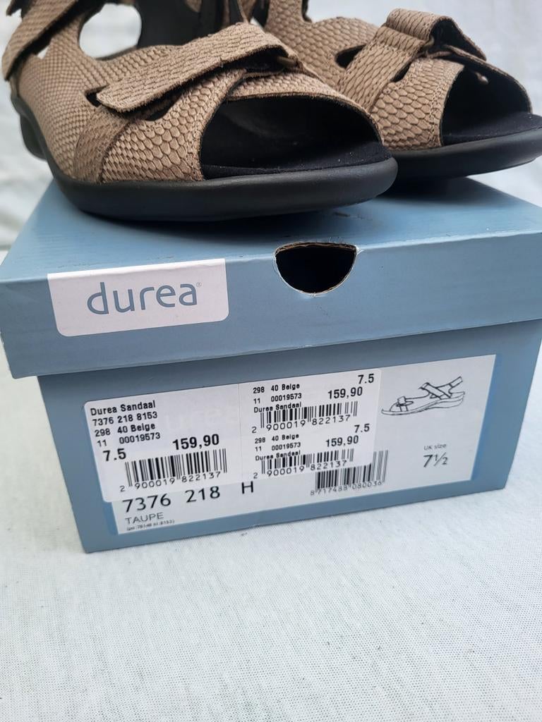 Durea Sandalen Taupe Maat 42 (UK 7.5) Nieuw in Doos, Kleding | Dames, Schoenen, Durea, Beige, Nieuw, Sandalen of Muiltjes