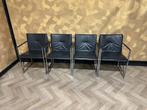 4x arco frame xl zwart leer, Huis en Inrichting, Stoelen, Ophalen of Verzenden, Zo goed als nieuw, Zwart, Leer