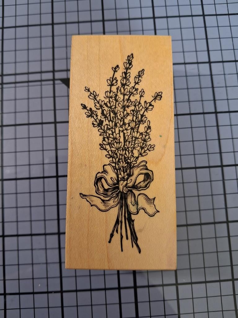 Houten stempel bosje lavendel, Ophalen of Verzenden, Houten stempel