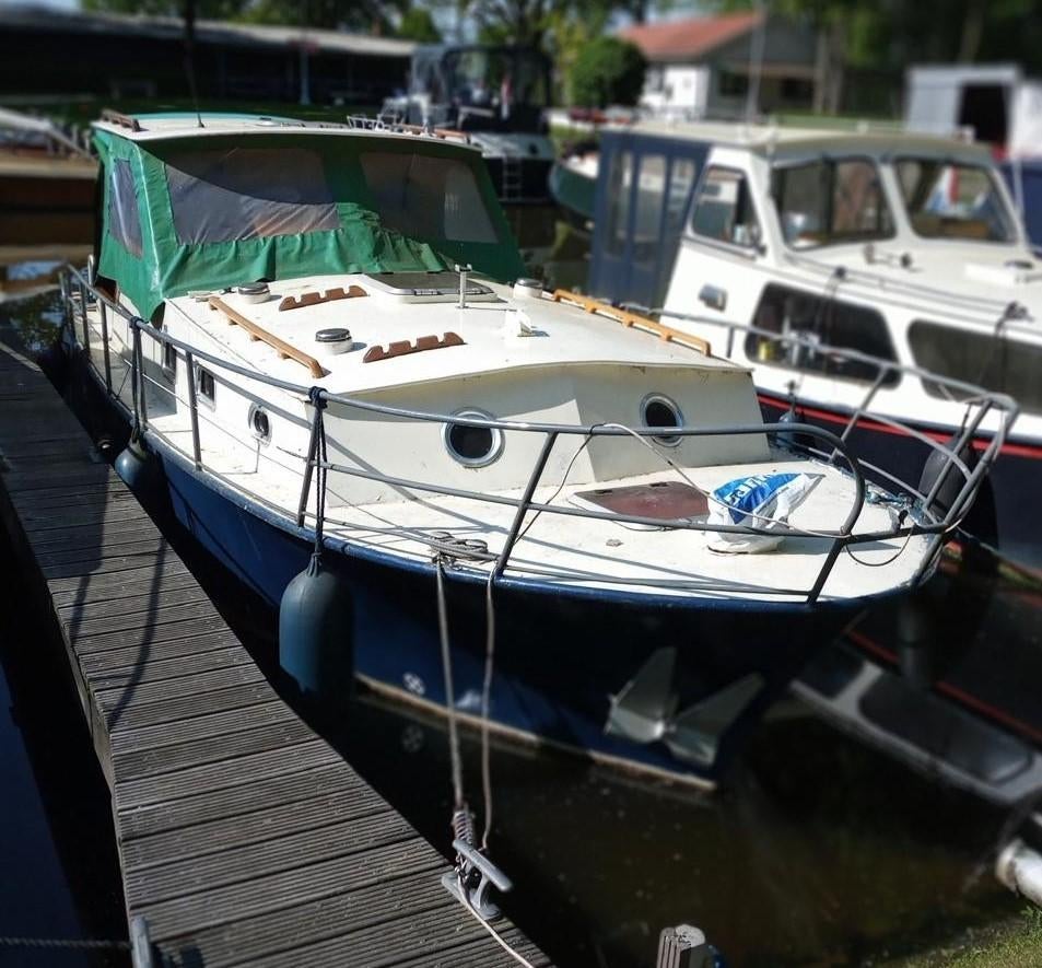 Motorboot Elfmerenkruiser, Watersport en Boten, Motorboten en Motorjachten, Gebruikt, Staal, 6 tot 9 meter, Diesel, Binnenboordmotor