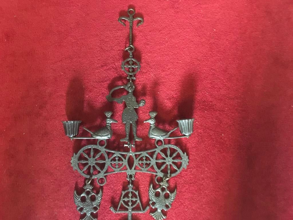 Antiek Byzantijns/Katholiek Kruis met Symbolische Elementen, Antiek en Kunst, Antiek | Religie, Ophalen of Verzenden