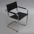 3 Bauhausstijl stoelen, Mart Stam & Marcel Breuer, jaren '70, Ophalen, Drie, Zwart, Leer