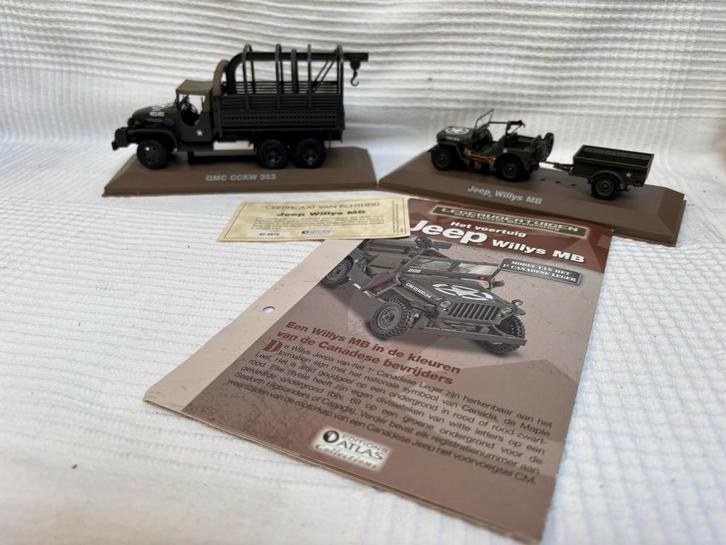 Edition Atlas Jeep Willys MB & GMC CCKW 353 schaalmodellen, Hobby en Vrije tijd, Modelauto's | Overige schalen, Zo goed als nieuw