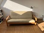 Mooie houten mid century slaapbank (futon), Ophalen, Gebruikt, Mid century, 125 tot 150 cm