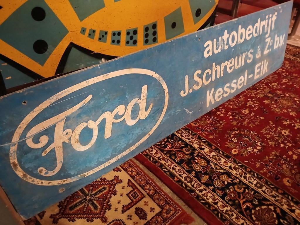 Origineel Ford reclamebord dealerbord vintage Kessel-Eik, Gebruikt, Ford, Ophalen of Verzenden, Info@ford.nl