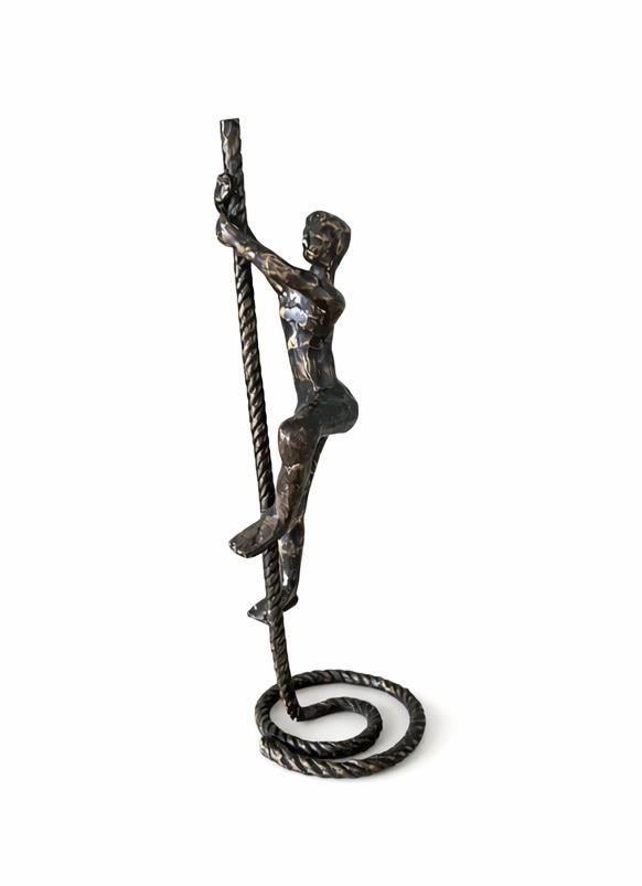 Abstract Bronzen sculptuur – Klimmende figuur, Ophalen of Verzenden, Zo goed als nieuw, Mens