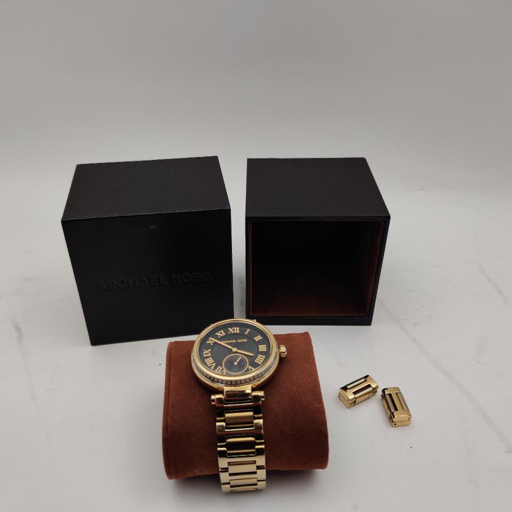 MICHAEL KORS MK5989 dameshorlog met extra schakels €99.99, Kleding | Dames, Riemen en Ceinturen, Gedragen, 100 cm of meer, Zwart