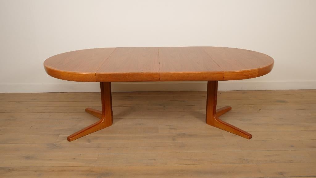 Vintage ronde eettafel | uitschuifbaar | teak |, 100 tot 150 cm, Ophalen of Verzenden, Zo goed als nieuw, Vijf personen of meer